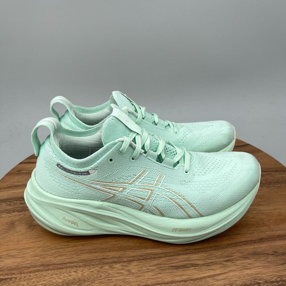 Asics Gel Nimbus 26 Shoes Womens Size 8.5 Mint Green Runninng Comfort Walking